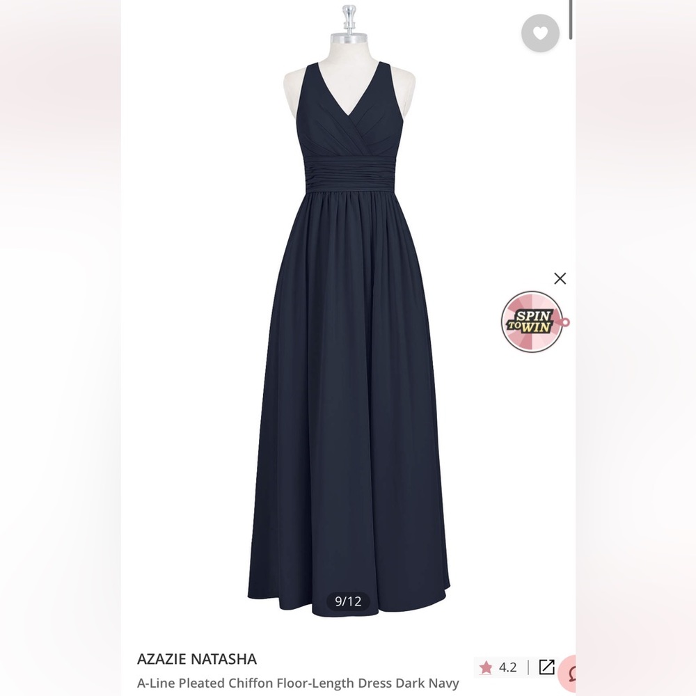 Azazie Bridesmaid dress, navy blue worn once!